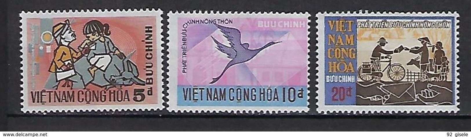 Viet-Sud YT 410 à 412 " Développement Poste Rurale " 1971 Neuf** MNH - Viêt-Nam