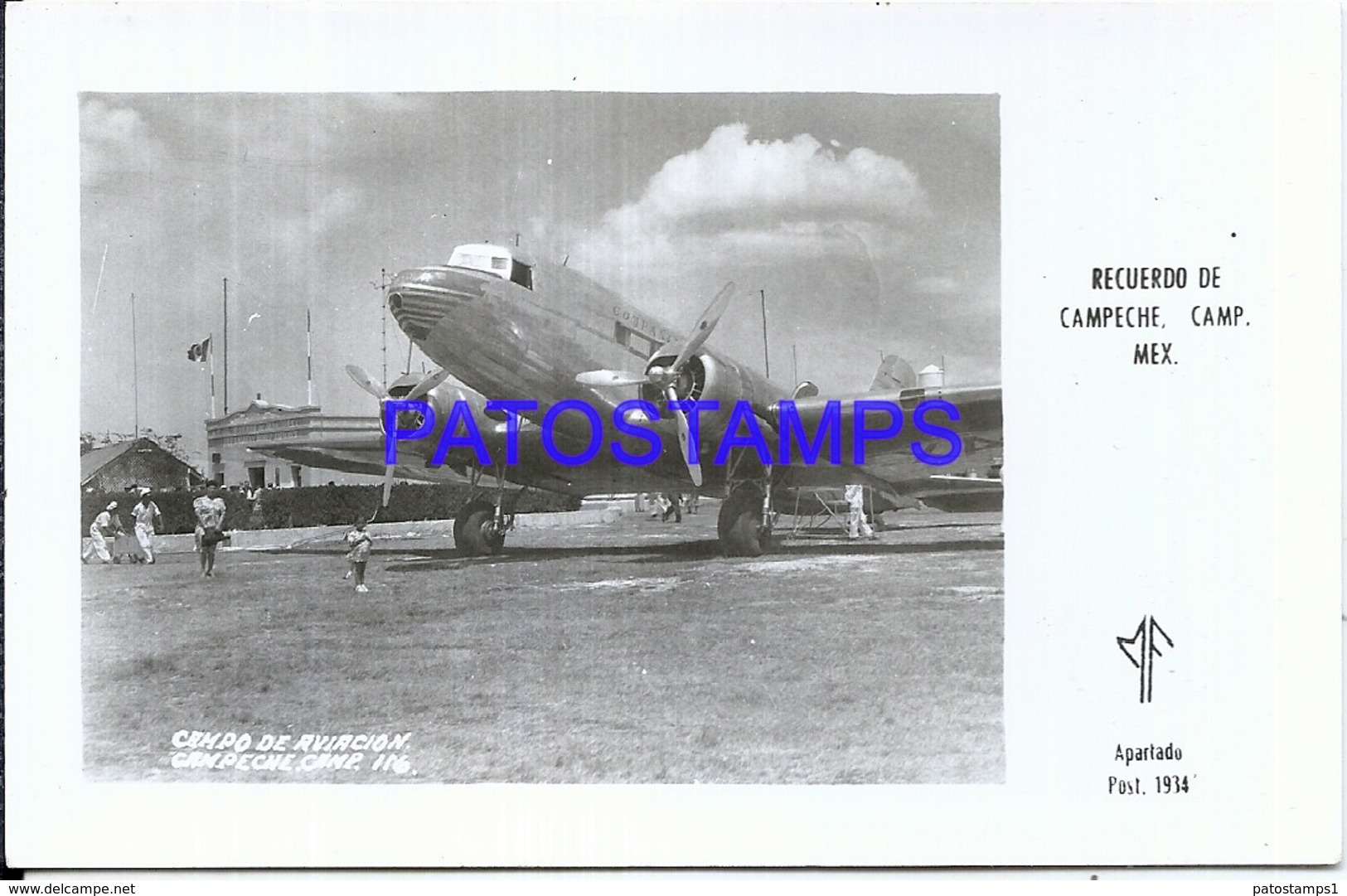 112483 MEXICO CAMPECHE CAMPO DE AVIACION AVIATION POSTAL POSTCARD - Mexique