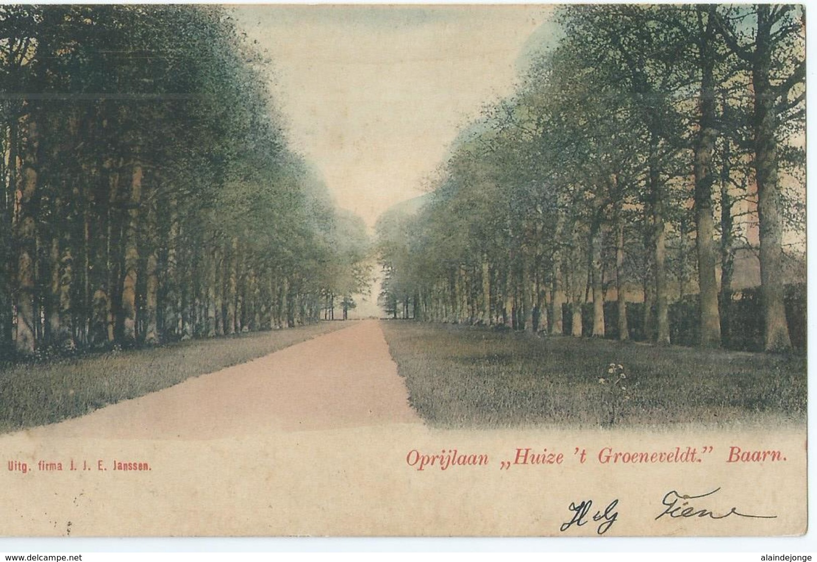 Baarn - Oprijlaan " Huize 't Groeneveldt " - Uitg. Firma J.J.E. Janssen - 1904 - Baarn