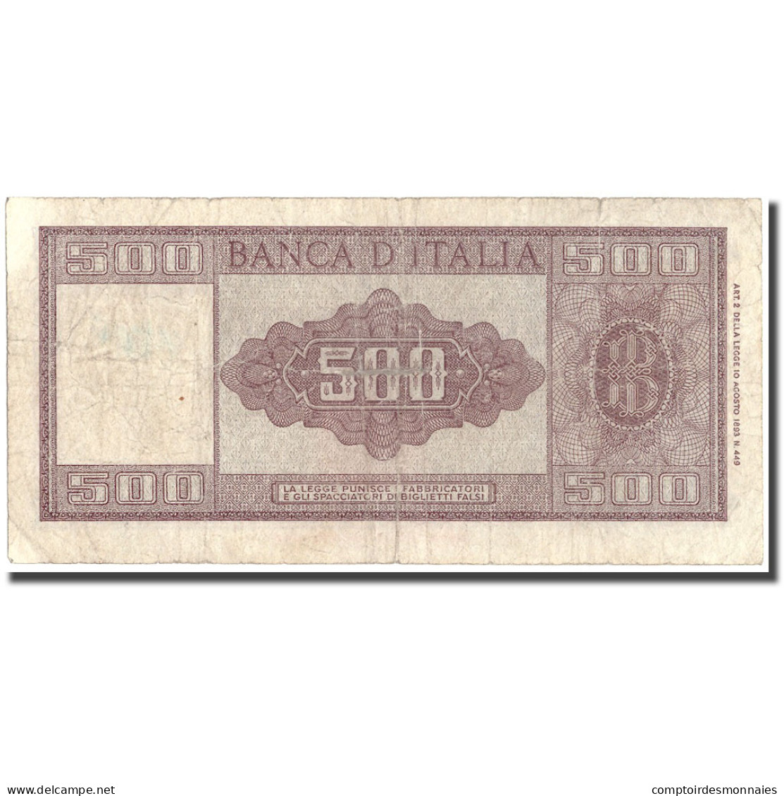 Billet, Italie, 500 Lire, 1948, 1948-02-10, KM:80a, TTB - 500 Lire