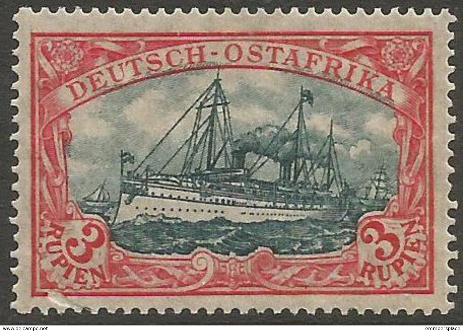 German East Africa - 1908 Kaiser's Yacht 3r MH *   Sc 41 - German East Africa