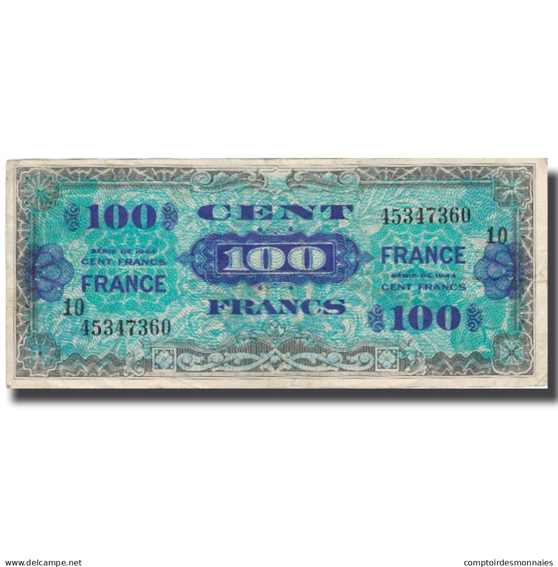 France, 100 Francs, 1945 Verso France, 1945, 1945, TB+, Fayette:VF25.10, KM:123e - 1945 Verso France