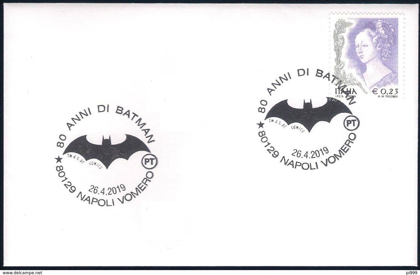 Italia Italy (2019) Annullo Speciale/special Postmark: Napoli; Comics (80th Anniversary Of Batman) - As Scan - Comics