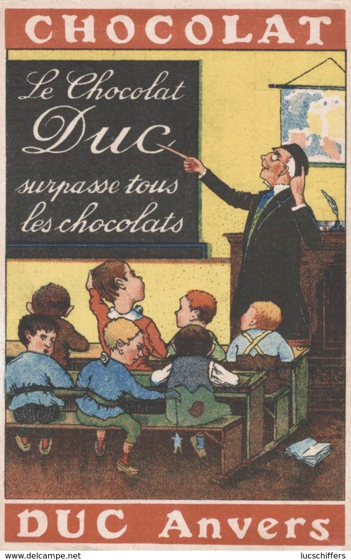 Chocolat DUC - Anvers - Instituteur Et Sa Classe - 2 Scans - Publicité