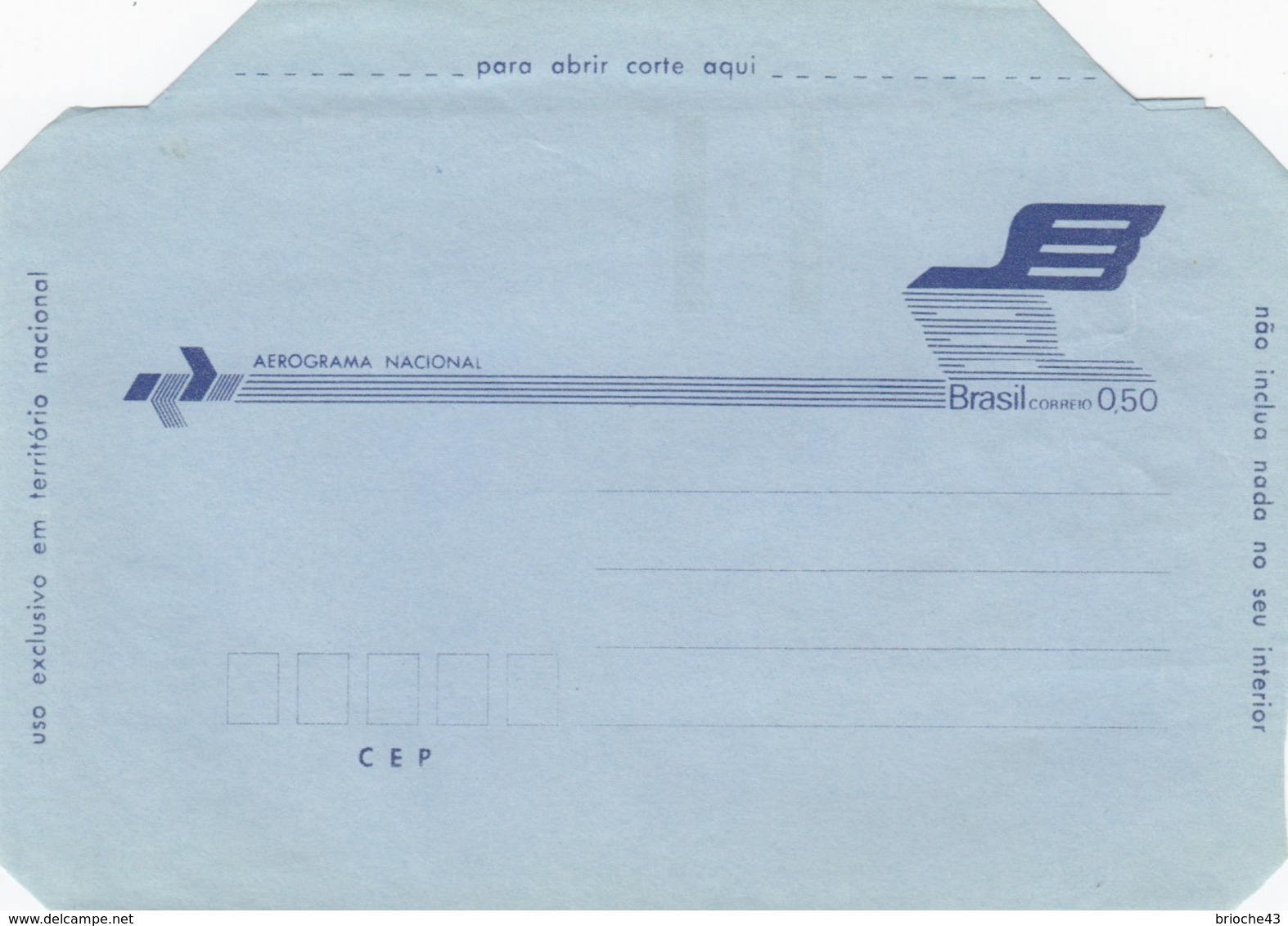 BRASIL -  AEROGRAMME 0.50  NEW  / 1 - Interi Postali