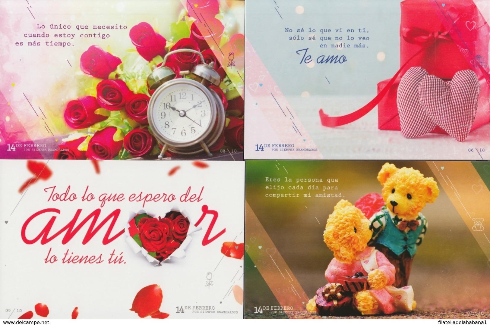 2019-EP-2 CUBA 2019 . 14 DE FEBRERO. SAN VALENTIN, LOVE DAY. SPECIAL DELIVERY COMPLETE SET. - Storia Postale