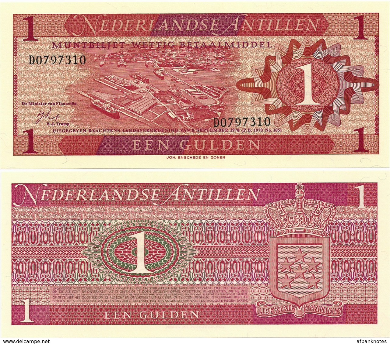 NETHERLANDS ANTILLES      1 Gulden       P-20a       8.9.1970       UNC - Antille Olandesi (...-1986)