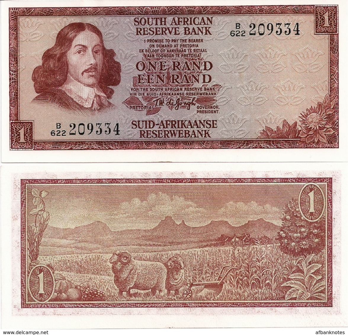 SOUTH AFRICA       1 Rand       P-115b      ND (1975)        UNC - Sudafrica