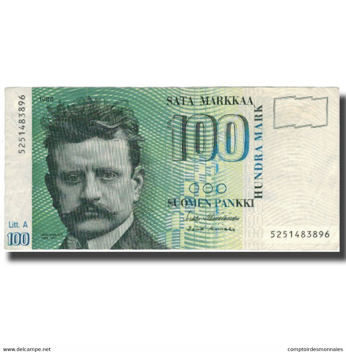 Billet, Finlande, 100 Markkaa, 1986-1991, KM:119, TTB - Finlande