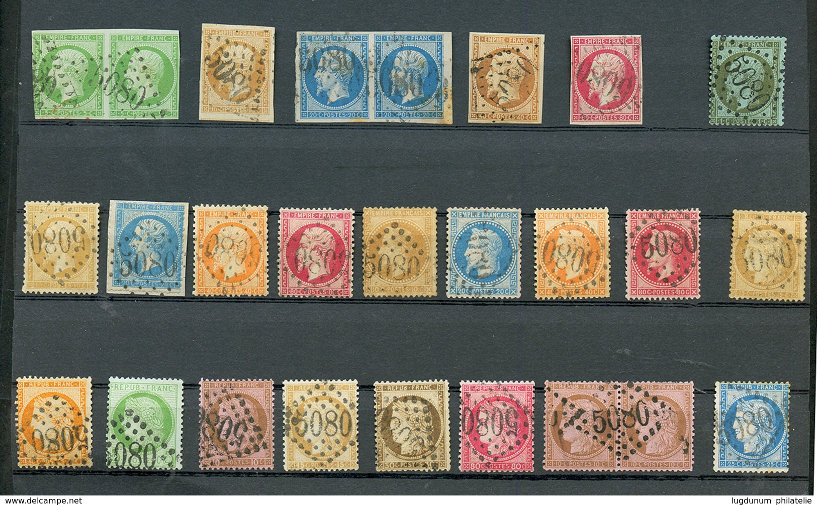 ALEXANDRIE : GC 5080 Sur 25 Timbres Dont 5c(n°12), 1c (n°19) Signé SCHELLER, 80c(n°17) ..... TB. - Other & Unclassified