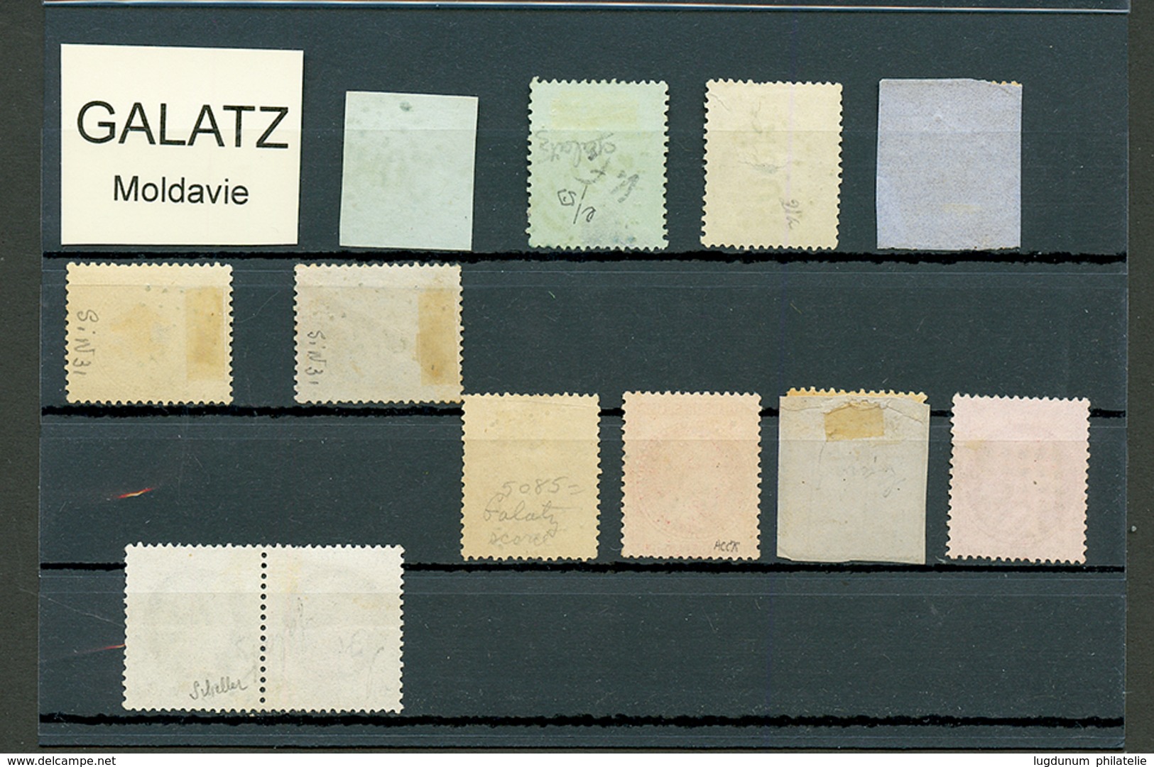 GALATZ : GC 5085 Sur 12 Timbres (5c N°12, 5c N°20, N°21, 23, 28, 29, 31, 32, 38, Paire N°52, 57). TB, B Ou Pd. - Altri & Non Classificati