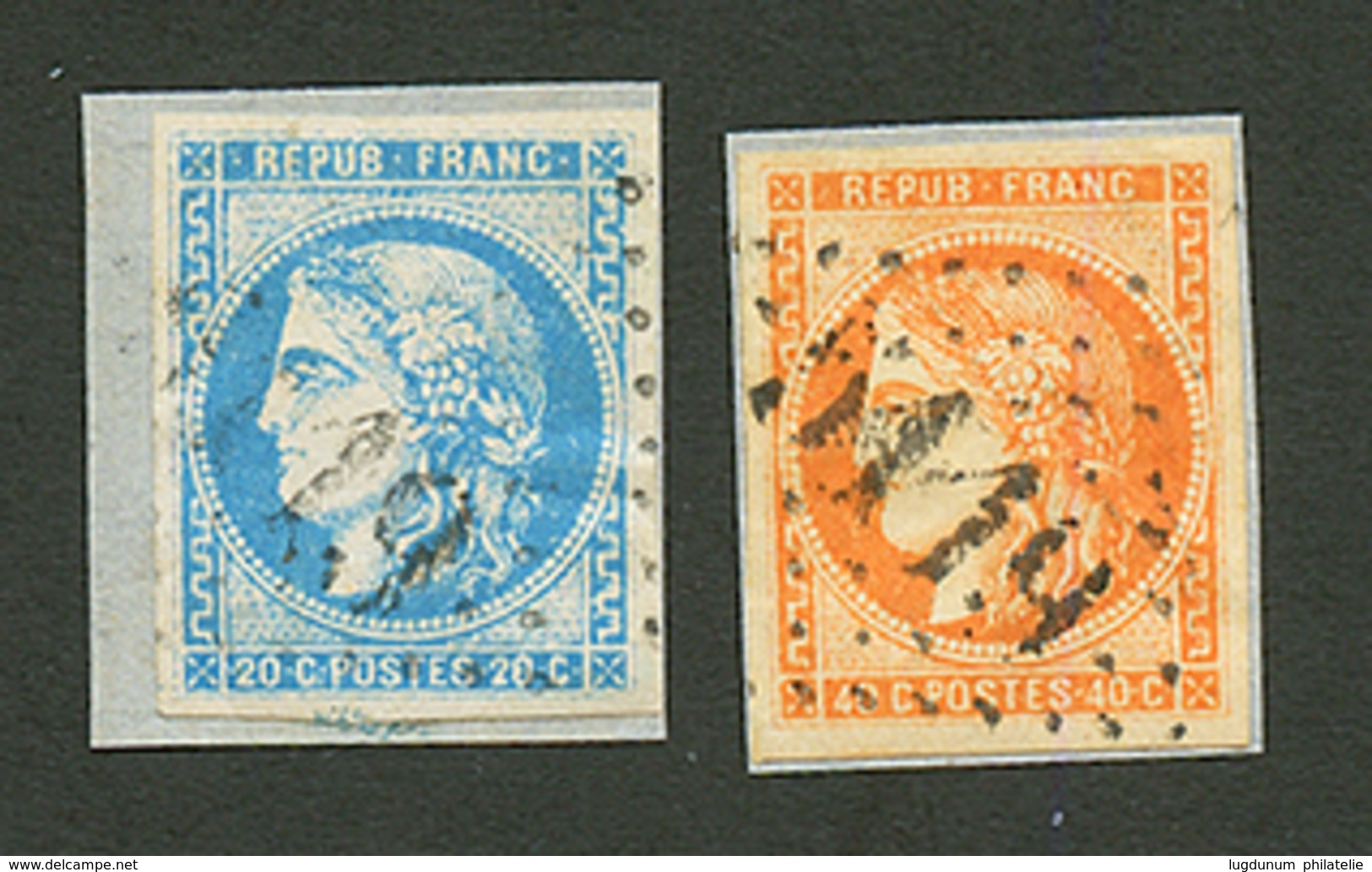 LE CAIRE : 20c BORDEAUX (n°46) Et 40c BORDEAUX (n°48) Obl. GC 5119 Sur Fragments. CERTIFICATS CALVES. TB. - Andere & Zonder Classificatie