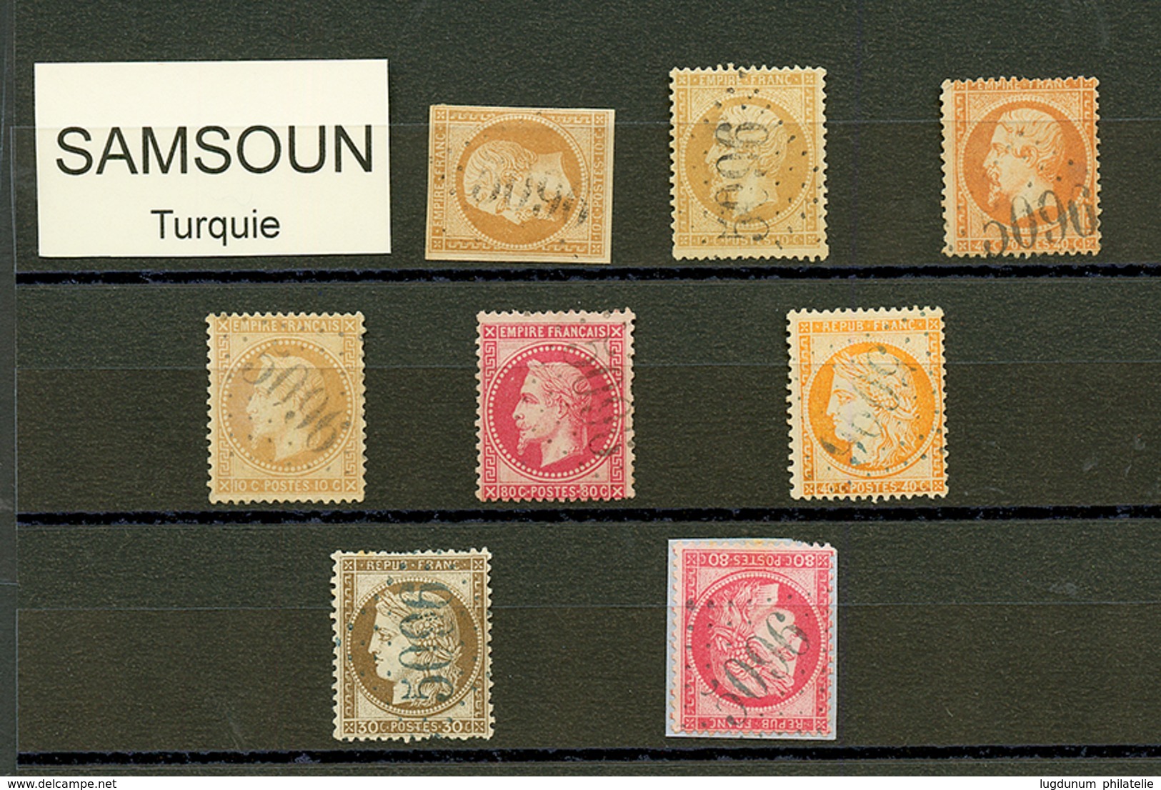 SAMSOUN : GC 5096 Sur 8 Timbres (n°13, 21, 23, 28, 32, 38, 56, 57). TB, B Ou Pd. - Otros & Sin Clasificación