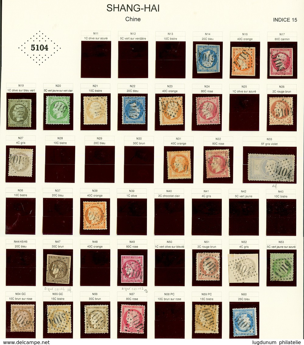 SHANGHAI CHINE : GC 5104 Sur 42 Timbres Dont 5f(n°33), 80c(n°49) ... TB, B Ou Pd. - Andere & Zonder Classificatie