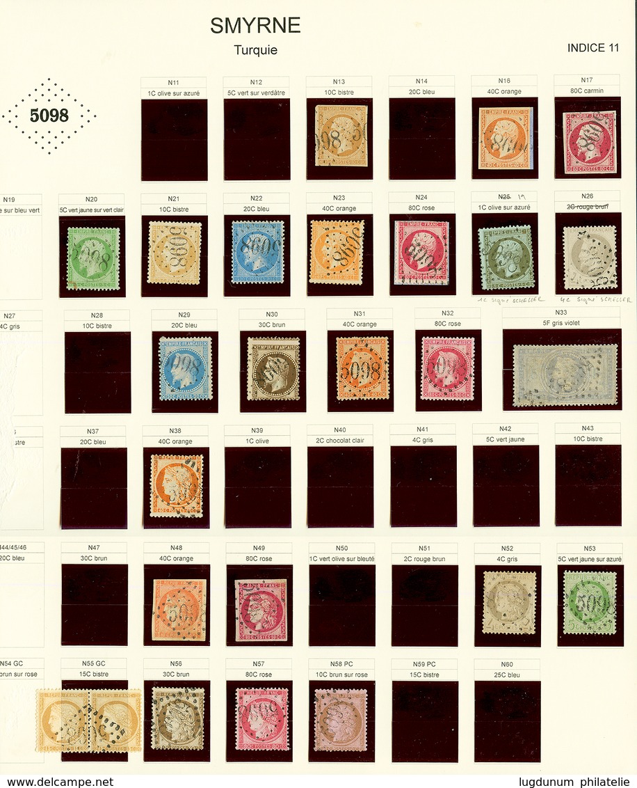 SMYRNE : GC 5098 Sur 25 Timbres Dont N°19 (scheller), 27(scheller), 33, 48, 49. TB, B Ou Pd. - Sonstige & Ohne Zuordnung