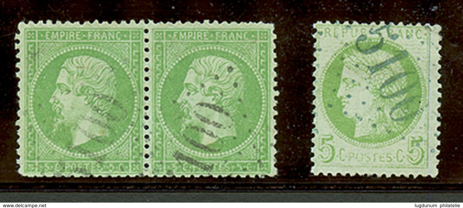 TREBIZONDE : GC 5100 Sur Paire 20c (n°20) Et 5c CERES (n°53). RARE. TB. - Sonstige & Ohne Zuordnung