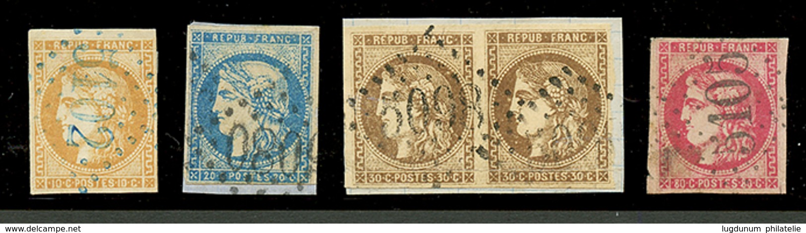 EMISSION De BORDEAUX Utilisée Au LEVANT - Ensemble De 5 Timbres Obl. GC 5102 (n°43), 5105 (n°49), 5080 (n°44), 5098 (pai - Autres & Non Classés