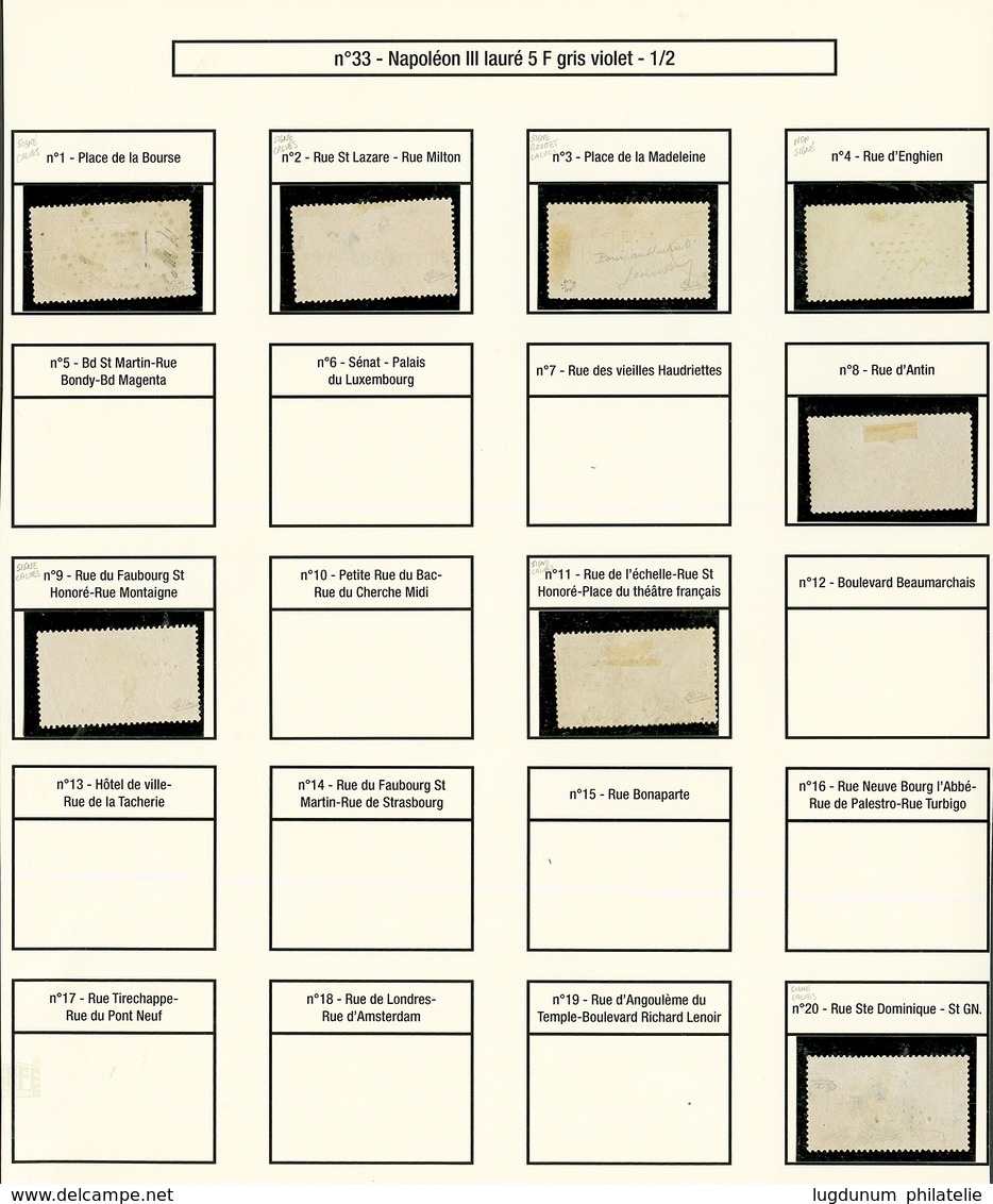 ETOILE De PARIS Sur 5 FRANCS (n°33) - Ensemble Rare De 13 Timbres Obl. ETOILE 1, 2, 3, 4, 8, 9, 11, 20, 22, 26, 30, 31.  - Sonstige & Ohne Zuordnung