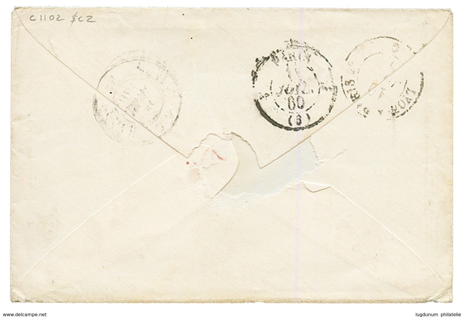 1860 FRANCE 20c(n°14) Obl. Cachet Sarde EVIAN Sur Enveloppe Pour PARIS. TB. - 1849-1876: Klassieke Periode