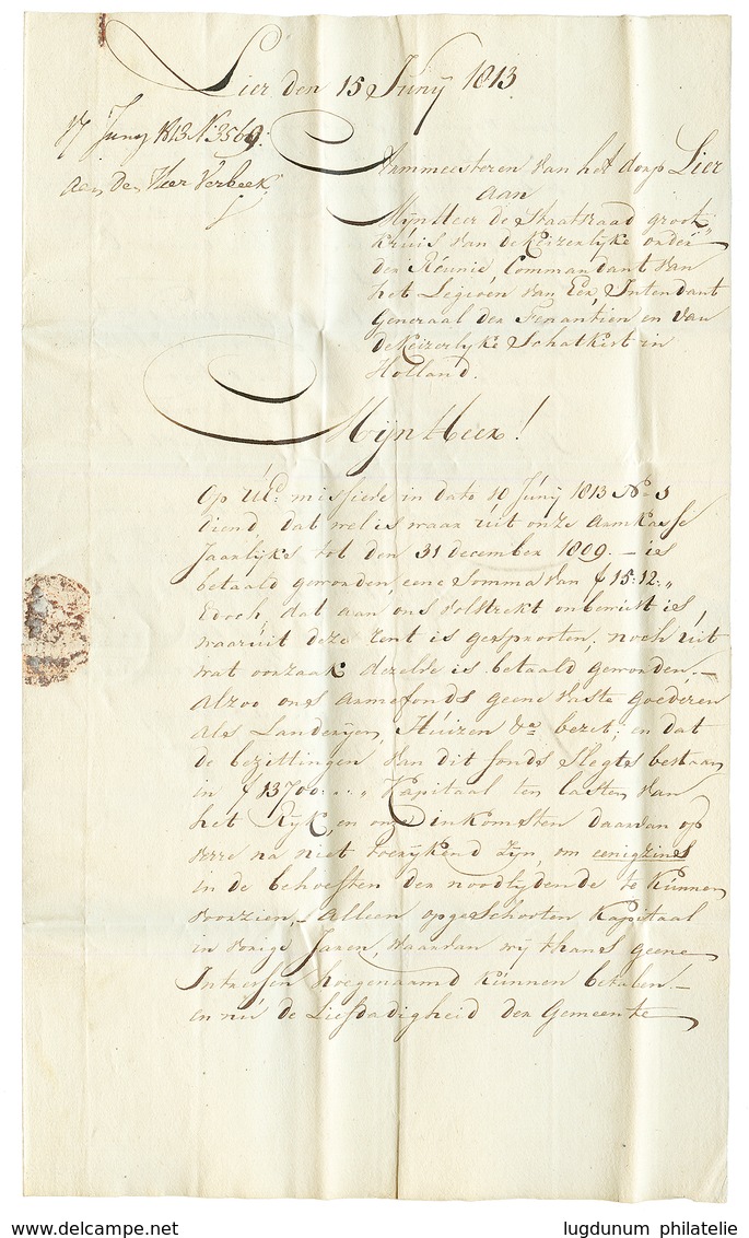 1813 P.119.P DELFT Sur Lettre Avec Texte Pour AMSTERDAM. RARE. Superbe. - 1792-1815: Départements Conquis