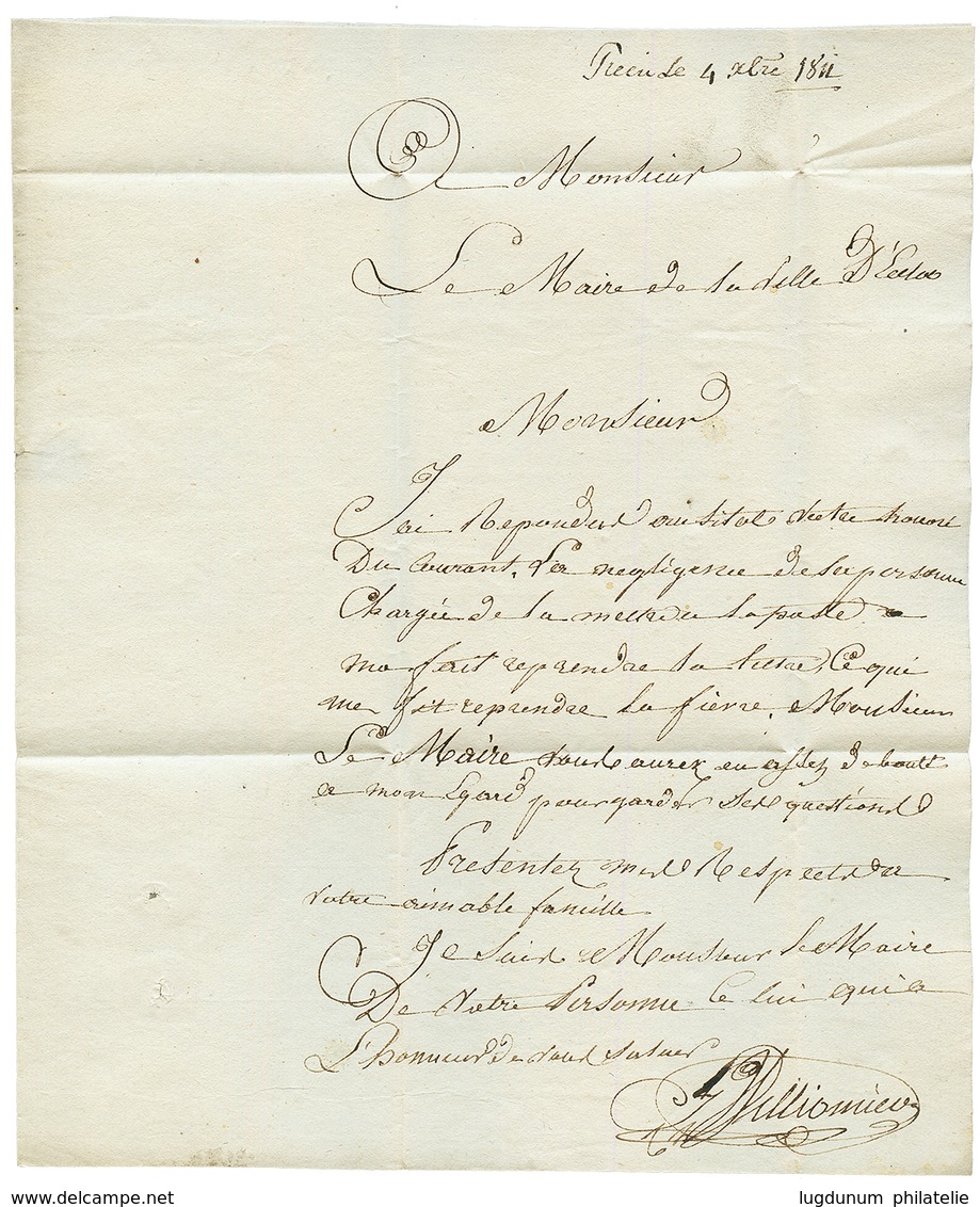 1811 P.125.P MIDDELBOURG Sur Lettre Avec Texte. Rare. Superbe. - 1792-1815: Veroverde Departementen