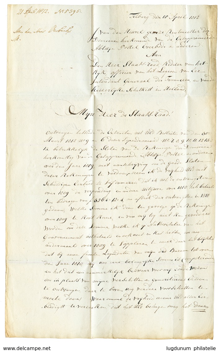 1813 126 TILBOURG Sur Lettre Avec Texte Pour AMSTERDAM. RARE. Superbe. - 1792-1815: Veroverde Departementen