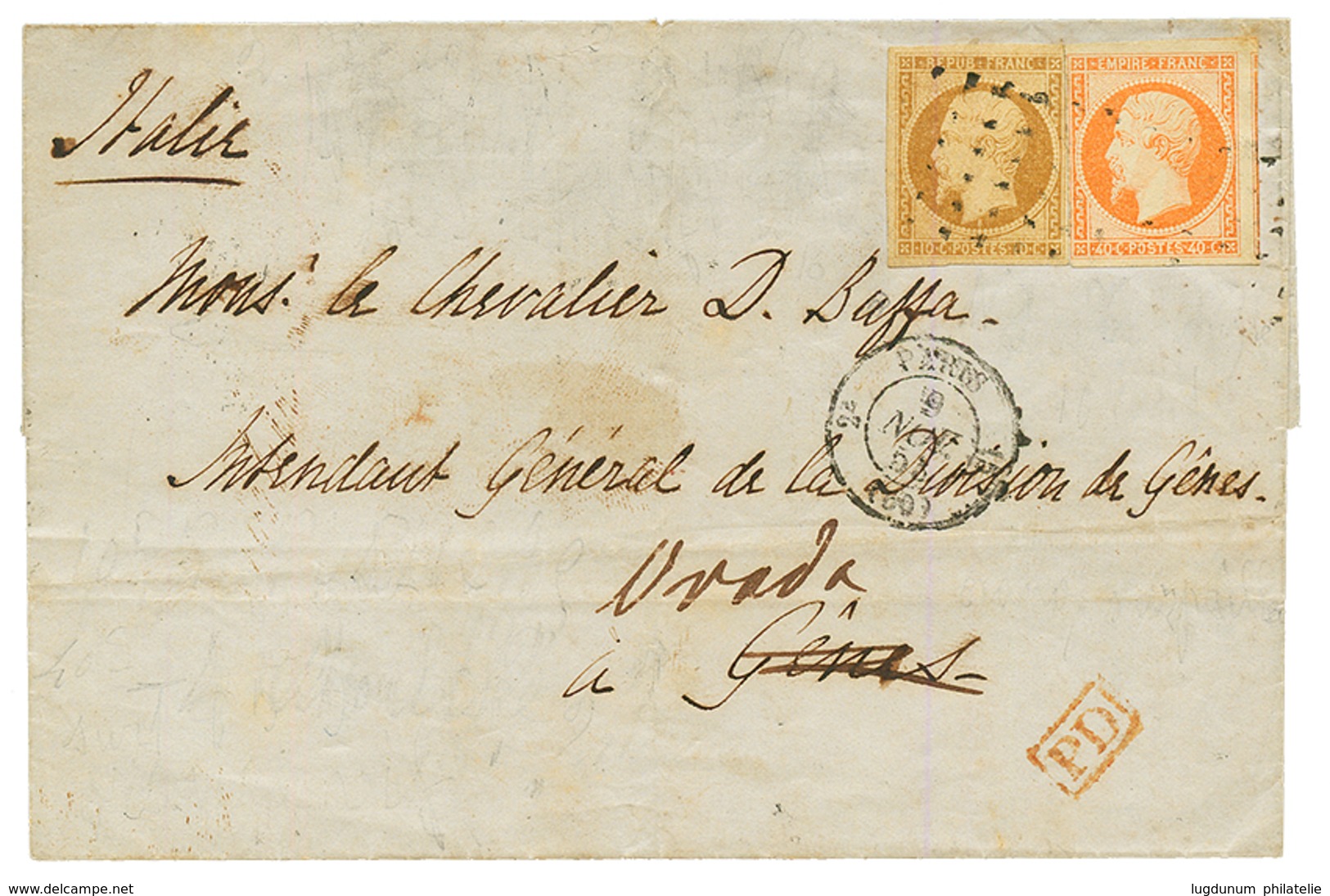 1853 10c PRESIDENCE (n°9) 3 Grandes Marges + Une Marge Avec Filet Effleuré Mais Intact + 40c(n°16) TTB Margé Obl. ROULEA - 1852 Louis-Napoléon