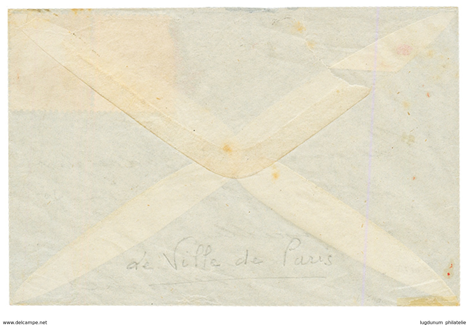 10c SIEGE(n°36) + 20c(n°37) Obl. PARIS SC 14 DEC 70 Rouge Sur Enveloppe Pour LA BELGIQUE. Signé BRUN. TTB. - Krieg 1870