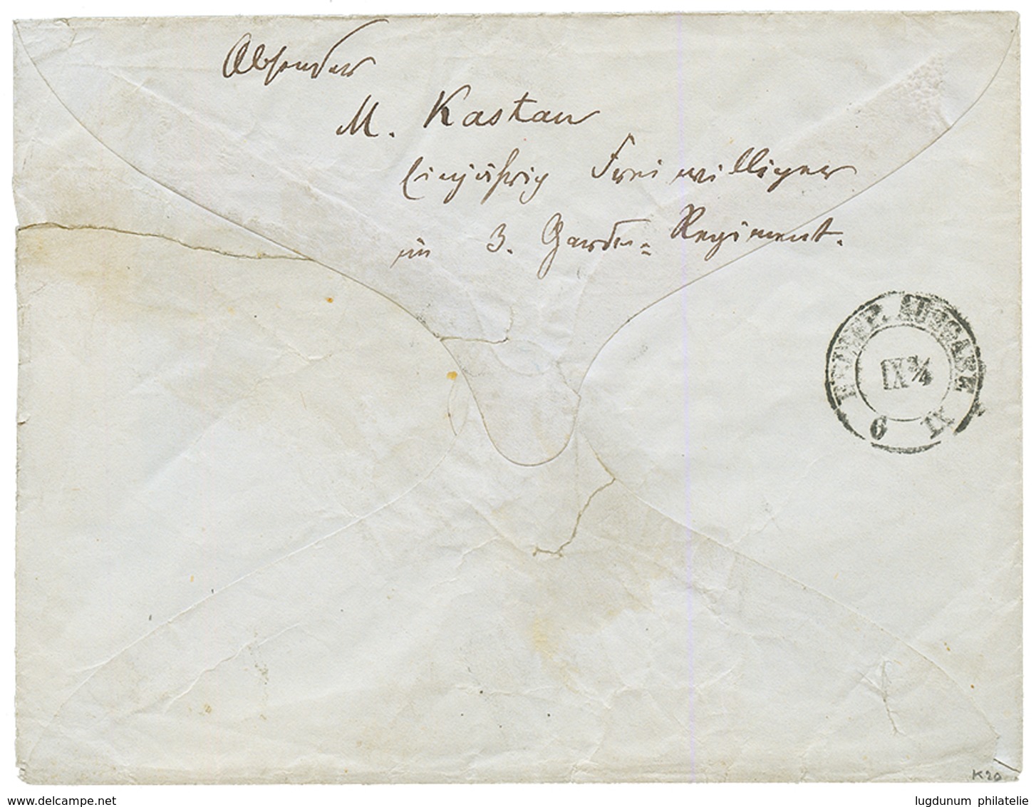 GUERRE De 1870 : K:PR:FELD POST/ RELAIS N°4 Sur Enveloppe TELEGRAMME Pour L' ALLEMAGNE. RARE. Superbe. - Krieg 1870