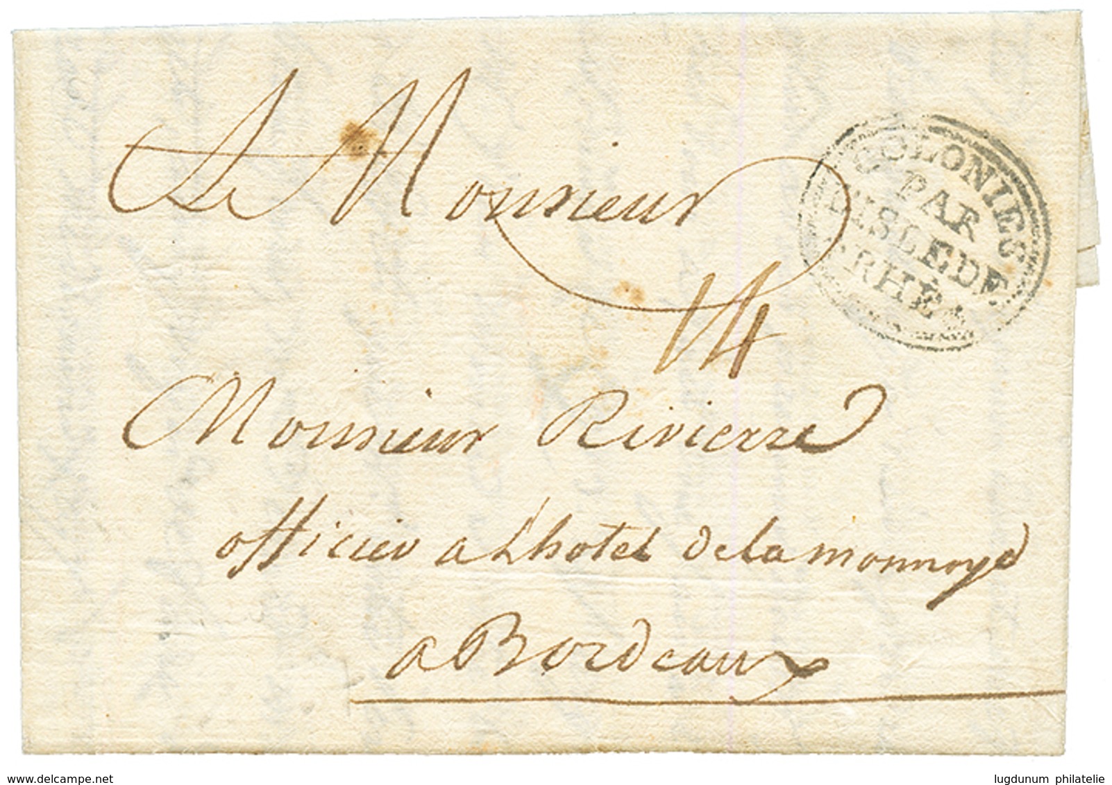 1768 COLONIES PAR L'ISLE DE RHE Sur Lettre Avec Texte De ST PIERRE MARTINIQUE Pour BORDEAUX. RARE. Superbe. - Correo Marítimo