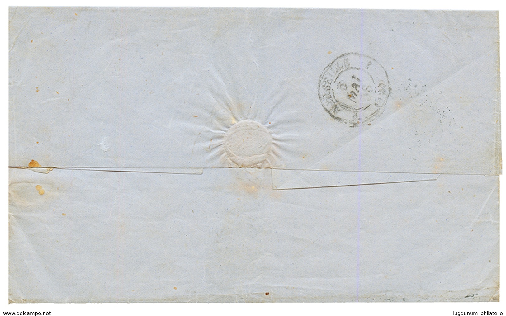 1858 20c(n°14) + Paire 40c(n°16) Pd Obl. ANCRE + Cachet Du Paquebot MERSEY Sur Lettre De CONSTANTINOPLE Pour MARSEILLE.  - Maritieme Post