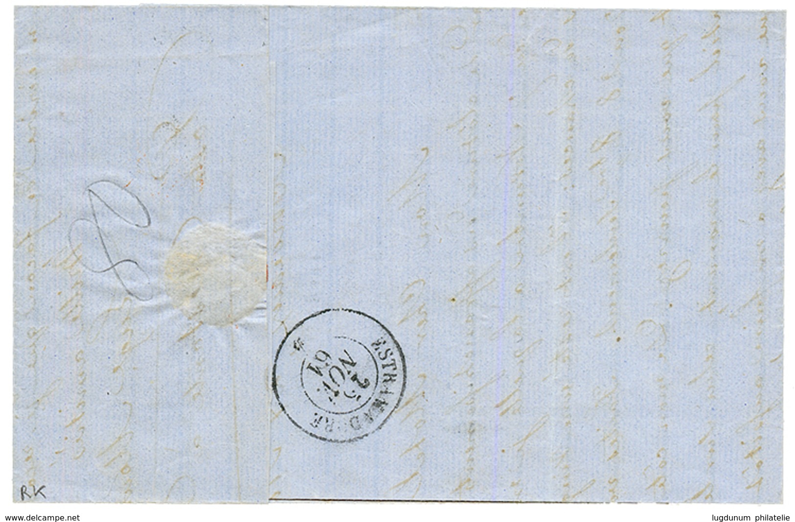 " ILES Du CAP VERT - Paquebot ESTRAMADURE" : 1861 80c(n°17) TTB Margé Sur Lettre De BORDEAUX Pour ST VINCENT (ILES Du CA - Poste Maritime