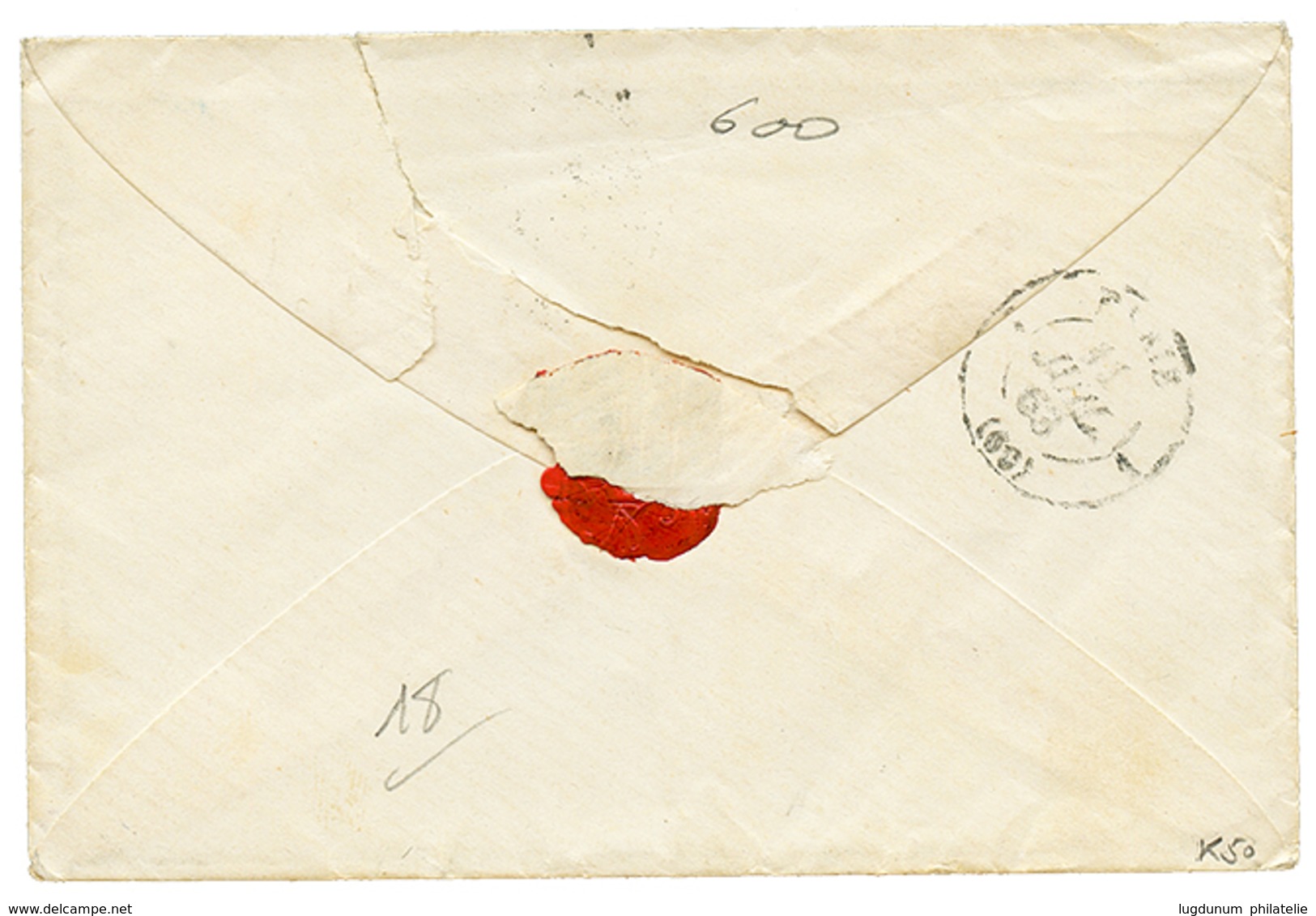 1863 20c Obl. GC 2240 + ESCAD. DE LA MEDIT. MARSEILLE Sur Enveloppe Avec Texte Daté "LE PIREE, A Bord Du REDOUTABLE" Pou - Schiffspost