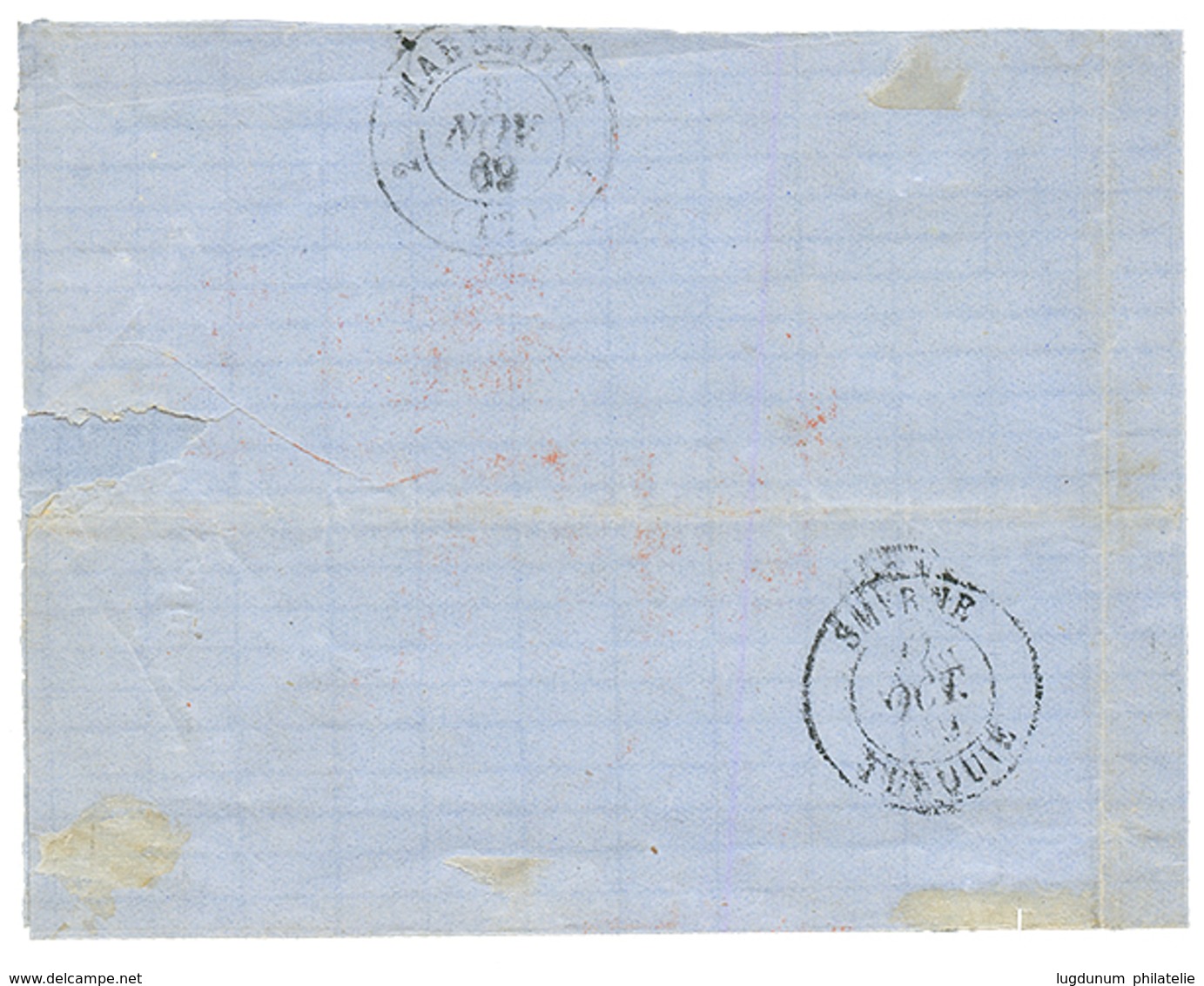 RHODES : 1869 40c(n°31) Obl. GC 5094 + RHODES TURQUIE Sur Lettre Incomplète. Rare. TB. - Other & Unclassified