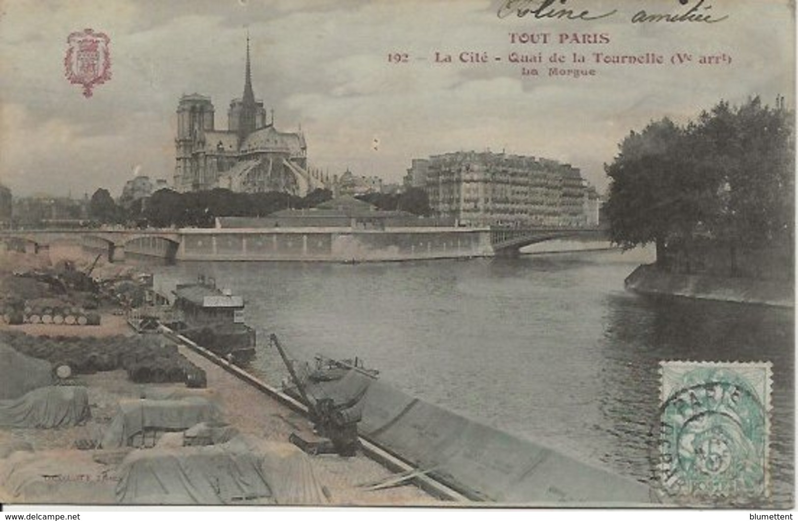 CPA 192 TOUT PARIS Edition FLEURY - La Cité Quai De La Tournelle - La Morgue (Vème)) - Paris (05)