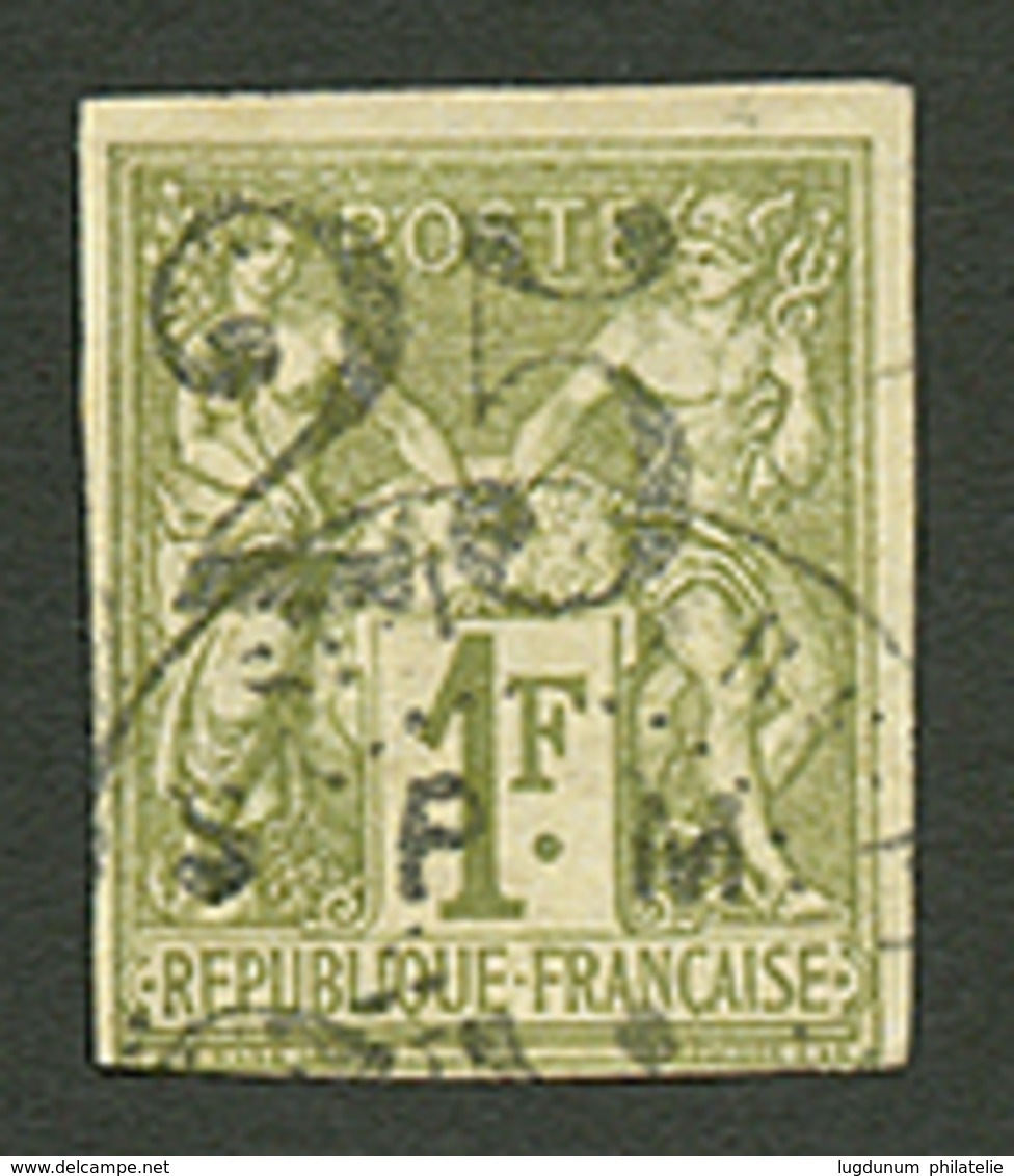 ST PIERRE ET MIQUELON : 25 S/ 1F (n°3) Obl. Filet Effleuré En Bas Sinon TTB. Signé BRUN + SCHELLER. Trés Rare (TILLARD C - Andere & Zonder Classificatie