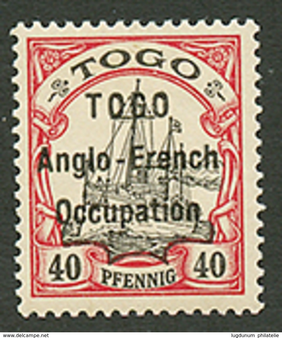 TOGO : 40pf (n°38) Neuf * (trace De Charnière Inperceptible Quasi **). Cote 750€. Certificat B.P.A. Superbe. - Andere & Zonder Classificatie