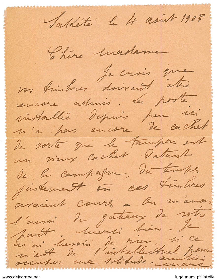 SAKETE DAHOMEY - PRECURSEUR : 1905 COLONIES GENERALES Entier 25c Avec Texte Daté "SAKETE" Obl. PORTO-NOVO Pour La FRANCE - Andere & Zonder Classificatie