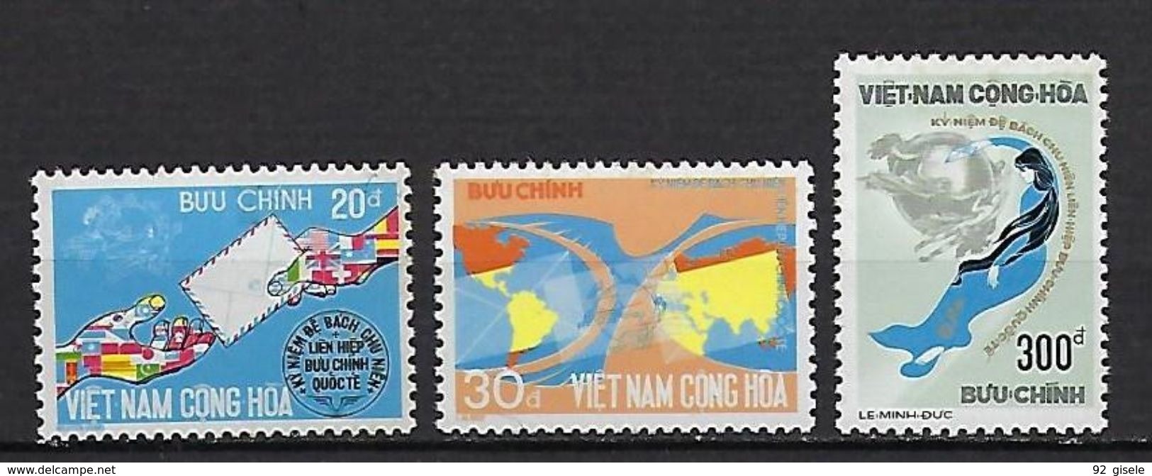 Viet-Sud YT 489 à 491 " UPU " 1974 Neuf** MNH - Vietnam