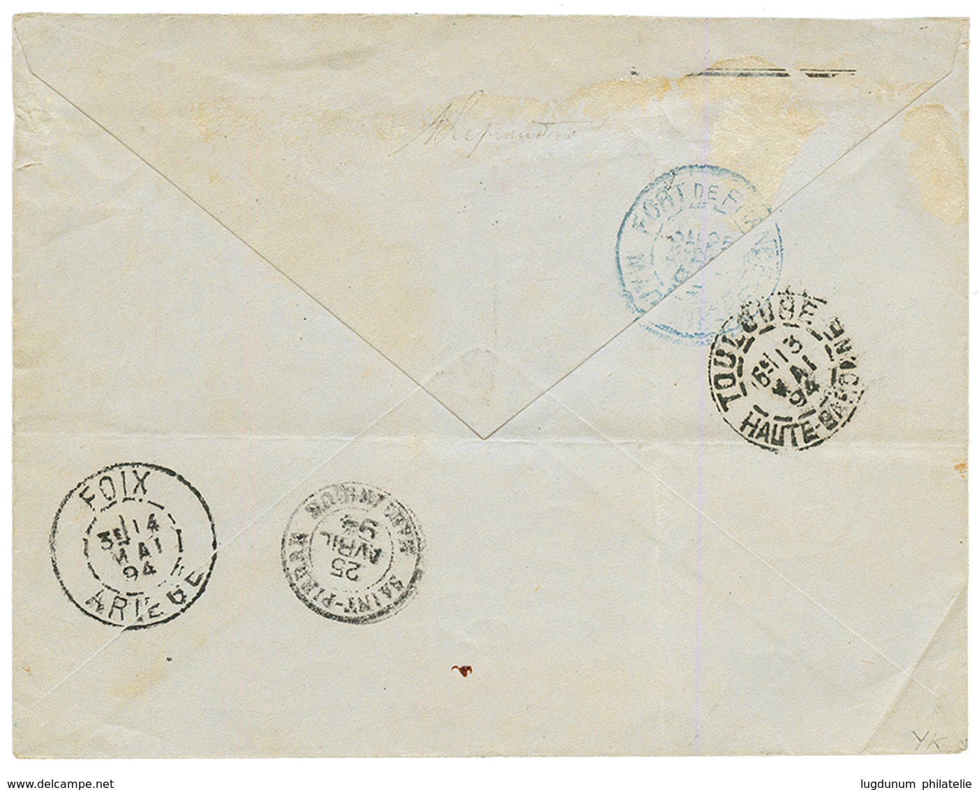 1894 75c NON DENTELE (n°14) + 75c DENTELE (n°27) Sur Envelope RECOMMANDEE De CAYENNE Pour La FRANCE. TTB. - Andere & Zonder Classificatie