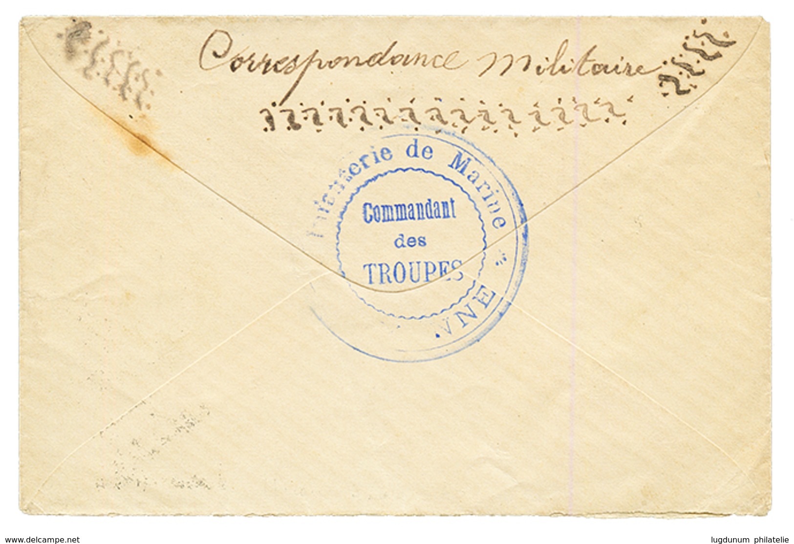 1895 15c Obl. CORR. D' ARMEES CAYENNE Sur Enveloppe Pour PARIS. Superbe. - Autres & Non Classés