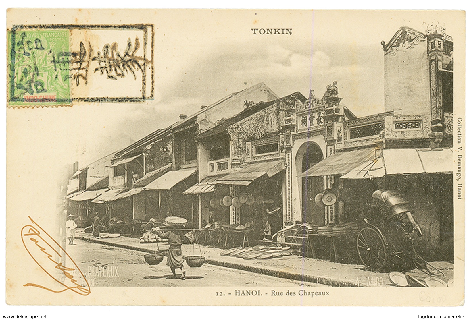 INDOCHINE 5c Obl. Cachet CHINOIS Sur Carte Du TONKIN Pour La FRANCE. Trés RARE. Superbe. - Autres & Non Classés