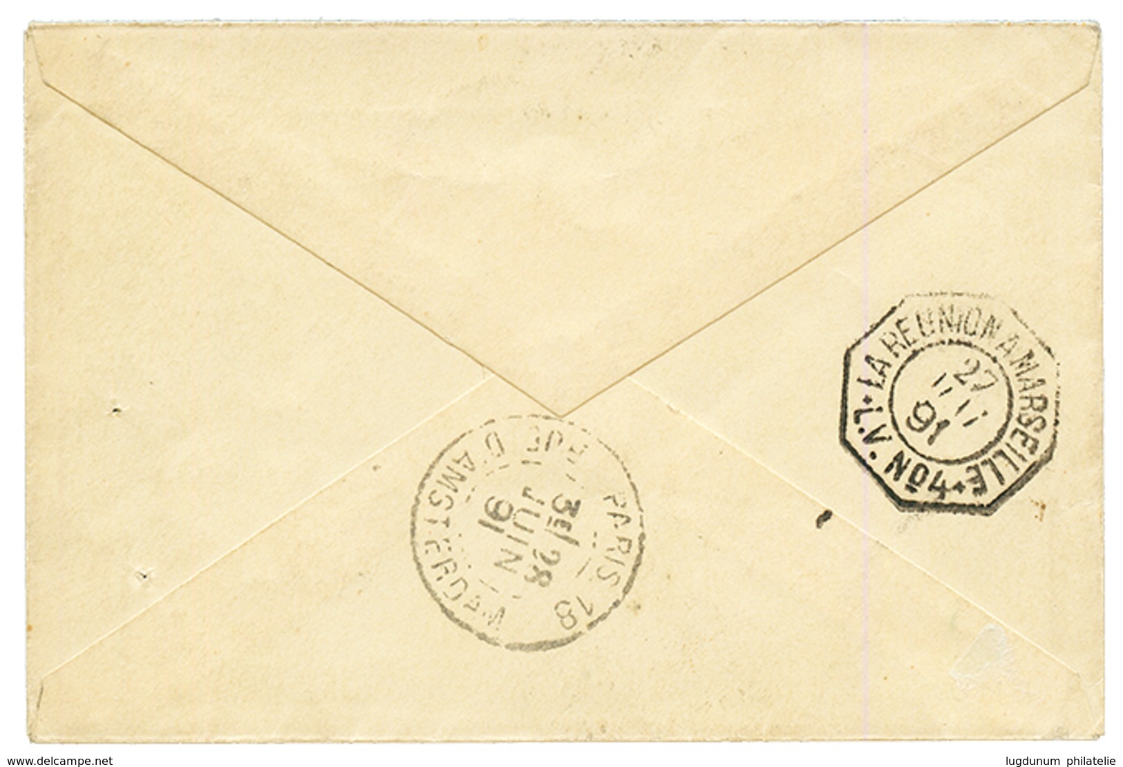 1891 05 S/ 40c(n°4) Obl. TANANARIVE Sur Enveloppe Pour La FRANCE. Timbre Trés Rare Seul Sur Lettre Pour La FRANCE (TARIF - Andere & Zonder Classificatie