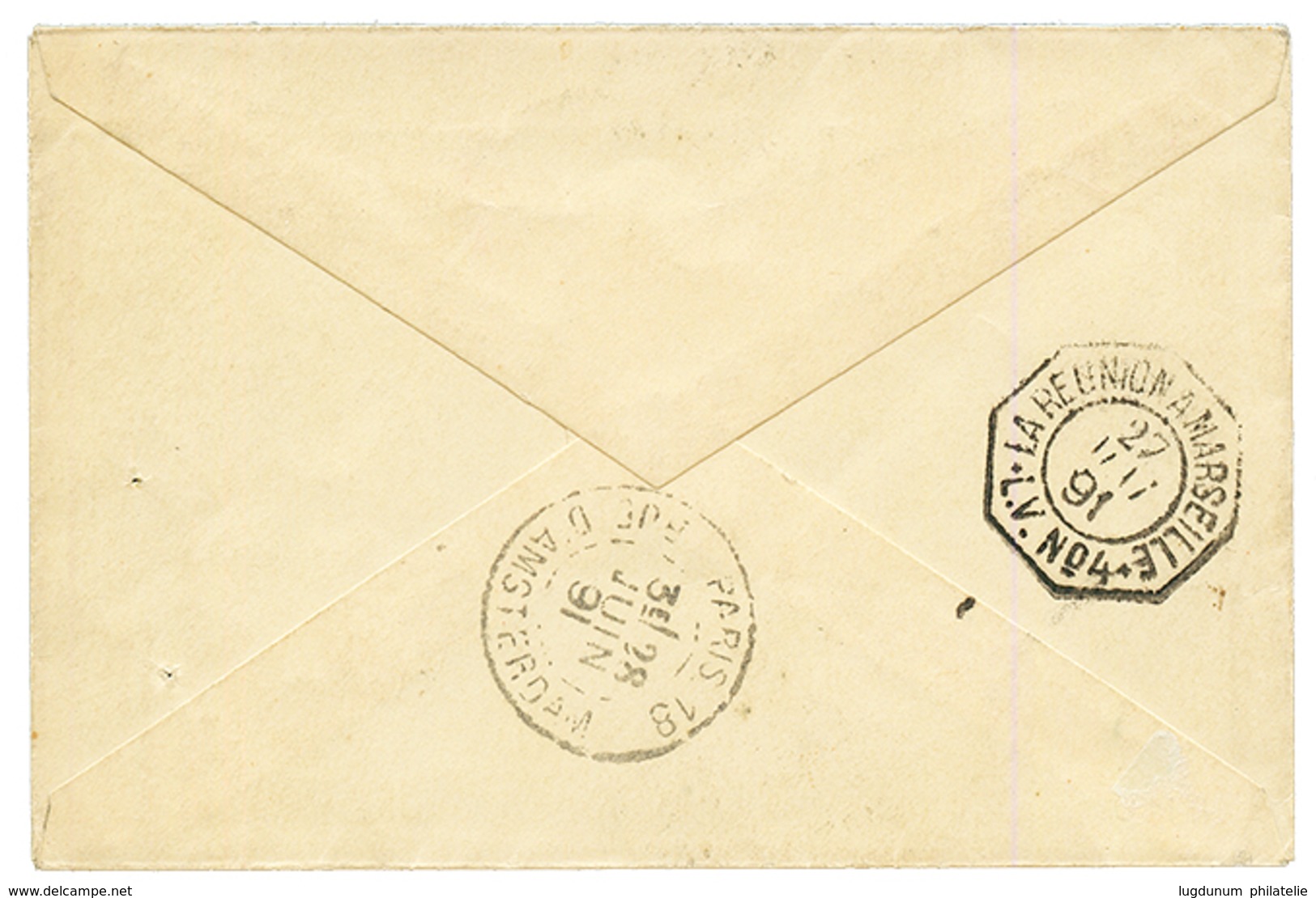 1891 05 S/ 40c(n°4) Obl. TANANARIVE Sur Enveloppe Pour La FRANCE. Timbre Trés Rare Seul Sur Lettre Pour La FRANCE (TARIF - Sonstige & Ohne Zuordnung
