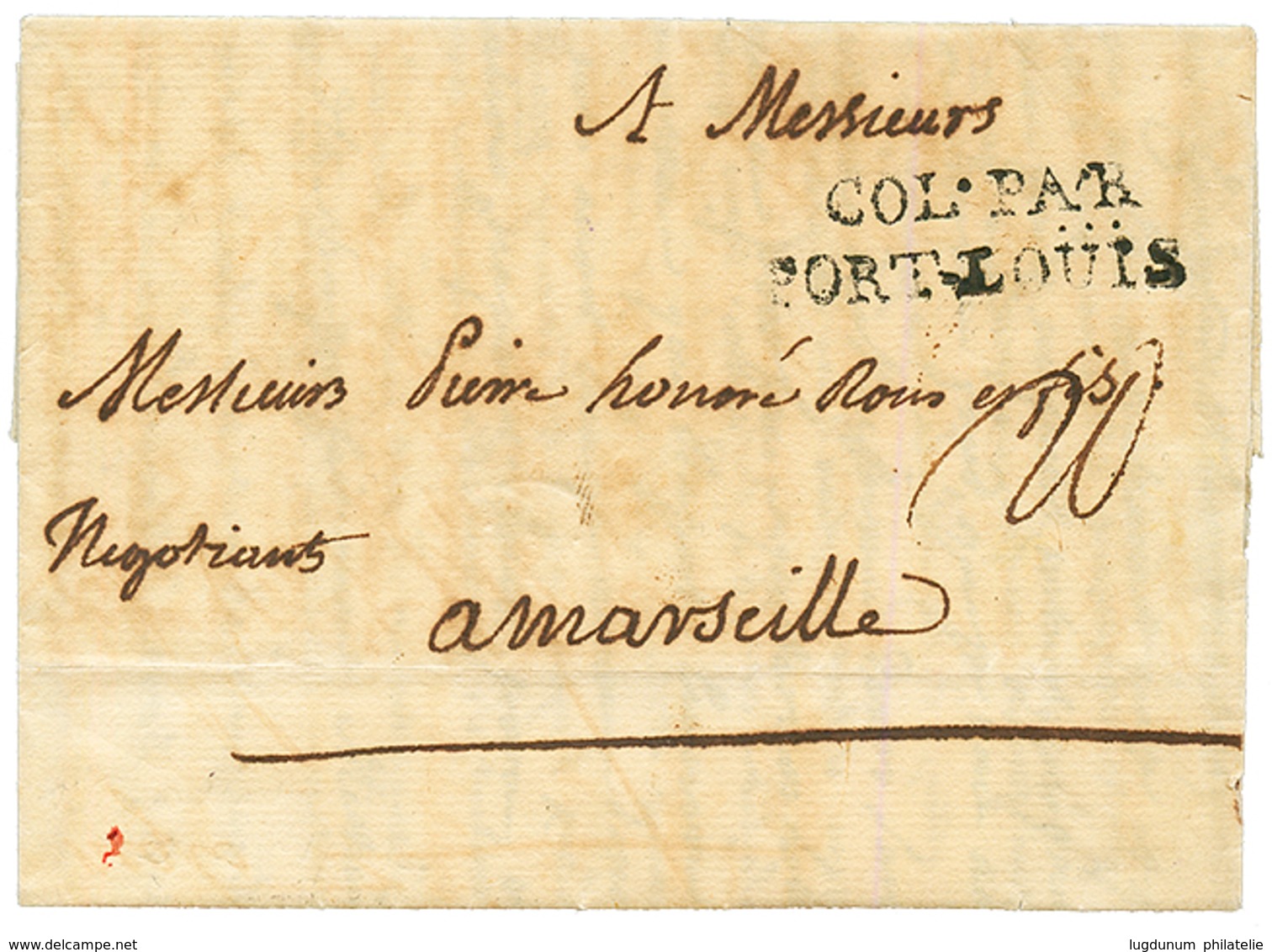 PREMIERE OCCUPATION ANGLAISE (17 Fevrier 1762 Au 8 Juillet 1763) : COL. PAR PORT LOUIS Sur Lettre Avec Texte Daté "ST PI - Andere & Zonder Classificatie