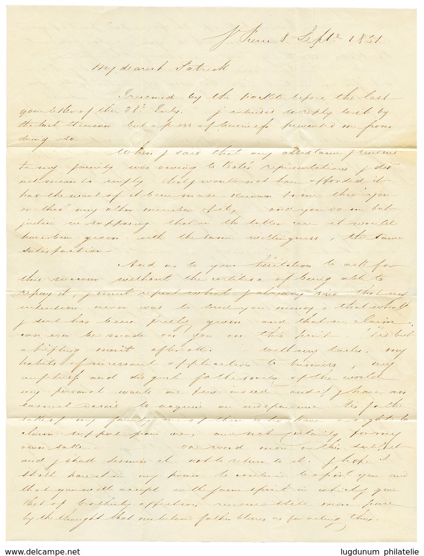 1851 Cachet Anglais MARTINIQUE Au Verso D'une Lettre De MARTINIQUE Pour DUBLIN (IRLANDE). TB. - Andere & Zonder Classificatie