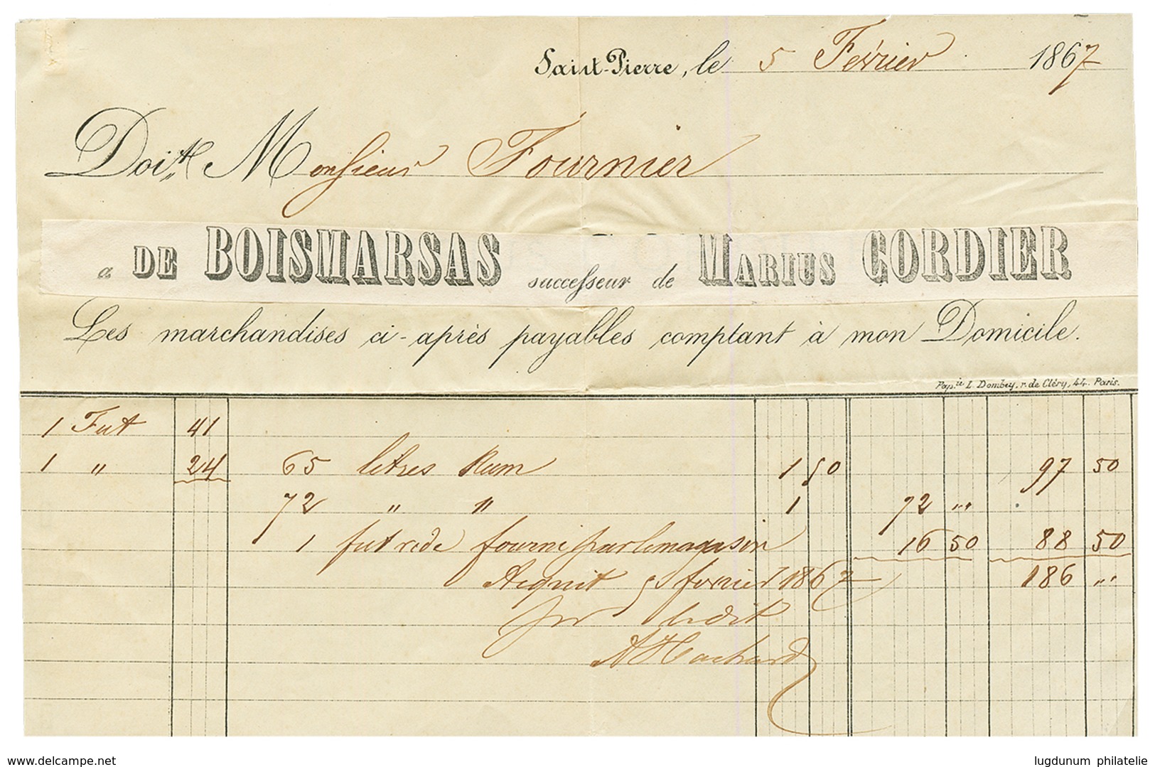 1867 Bande De 4 Du 5c AIGLE (pd) Obl. MQE + MARTINIQUE ST PIERRE Sur Env. Avec Texte Pour Le Vaisseau "L' ARDECHE" à FOR - Other & Unclassified