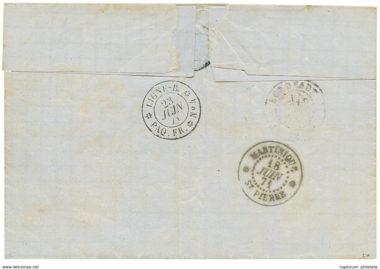 1871 Marque Manuscrite "BASSE POINTE 18 Juin 71" + Taxe 6 Sur Lettre Pour BORDEAUX. Superbe. - Andere & Zonder Classificatie