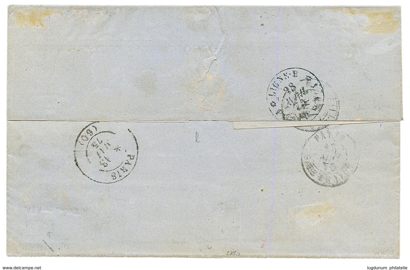 1875 CG CERES 80c + 5c(x4) Obl. MQE + MARTINIQUE ST PIERRE Sur Lettre Pour MARSEILLE. Affrt Rare De Trés Belle Qualité.  - Andere & Zonder Classificatie