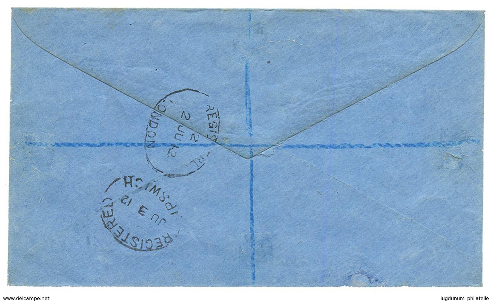 NLLES HEBRIDES : 1912 1/2d+ 2d+ 2 1/2d + 5d + 6d + 1 SHILLING Obl. VILA NEW HEBRIDES Sur Env. RECOM. Pour L' ANGLETERRE. - Autres & Non Classés